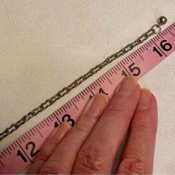 Vintage necklace, silver tone with black stones and rhinestones - Picture 4 of 4